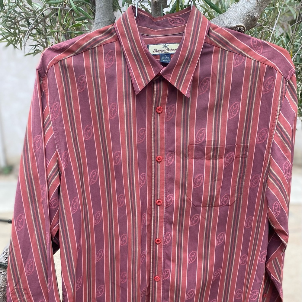 NW Tommy Bahama 💯 Silk Dress Shirt, Sz M